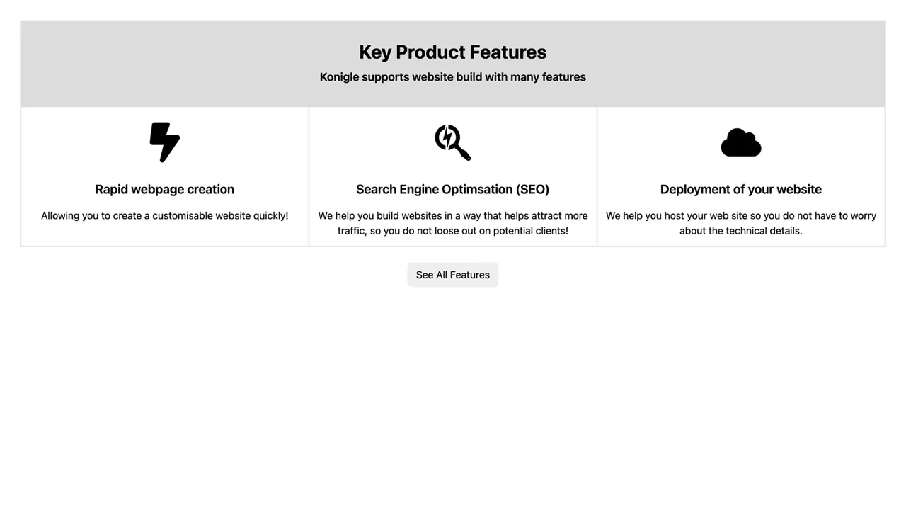 An example of how the Highlights component looks