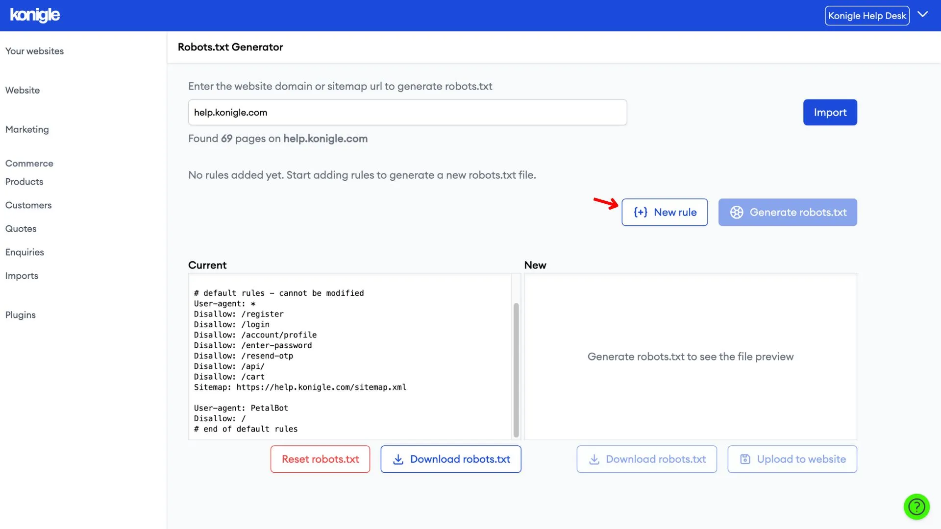 Adding a new rule to your robots.txt file